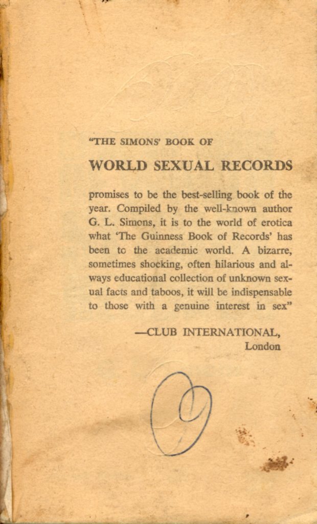 Simons' Book of World Sexual Records, The